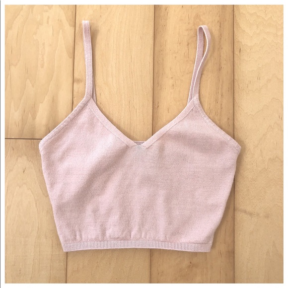 Sky and Sparrow Pink Knit Crop Tank Top - Picture 3 of 4